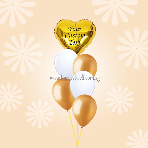 Customize Gold Foil Balloon On Top Balloon Bouquet